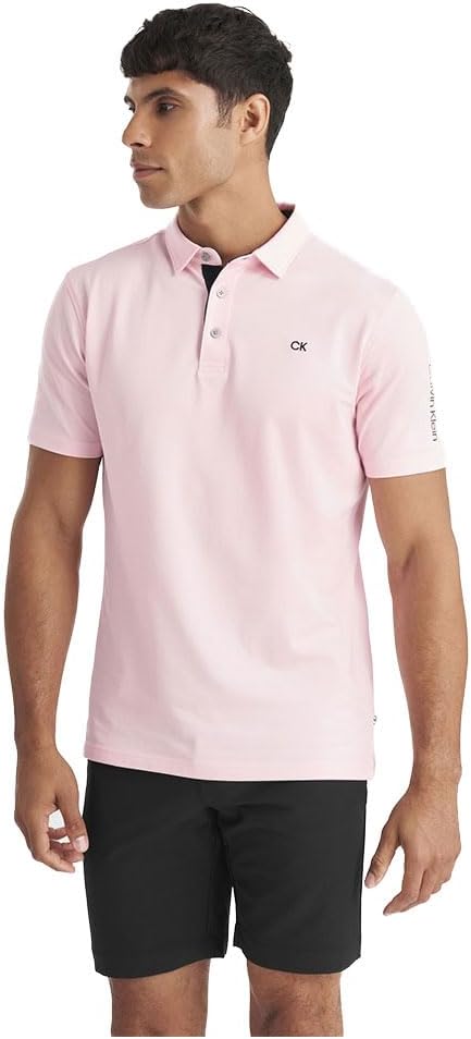 Calvin Klein Men's Uni Golf Polo Shirt - Baby Pink - S : Amazon.ca